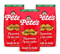 Pete'S Pasta - 8oz Assortment Pack - Penne, Rotini, Elbow, 7g Low Carb Pasta, 17g High Protein Pasta, Authentic Italian Ketogenic Noodles, Healthy and Low Elbows