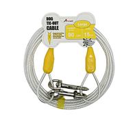 Petest 15ft Reflective Tie-Out Cable for Large Dogs Up to 90 Pounds