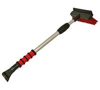 Petex 4601 46010000 Snow Brush/Ice Scraper with Rubber Lip and Telescopic Rod 58 to 91 cm Red