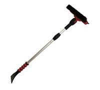Petex 4603 46030000 Snow Brush/Ice-Scraper with Rubber Lip 90° Swivelling Telescopic Handle Bar 86-132 cm