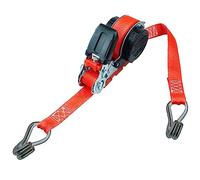 PETEX Automatic Ratchet Tie Down Strap Self-Reeling 1 Piece 5 m x 25 mm 350/700 daN up to 700 kg Red Double Pointed Hook