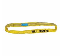 PETEX Round Sling, WLL Load Capacity: 3000 kg, Length 1.5 m, Circumference 3 m, DIN EN 1492-2, Yellow