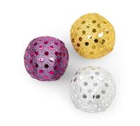 Petface 3 Glitter Balls Cat Toy, Lightweight Sparkle Balls (Pack of 1) | Soft & Lightweight, for Throwing, Chasing & Pouncing, Engages Natural Instincts