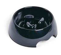 Petface Anti Gulping Dog Bowl, 400 ml, Black, Medium (Pack of 1) | Encourages Slow Eating, Reduces Risk of Bloating, Durable Melamine, Anti-Slip Base
