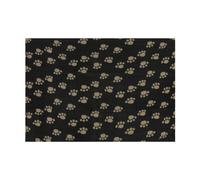 Petface Archie's Fleece Comforter Paw Print Blanket for Dog, Black