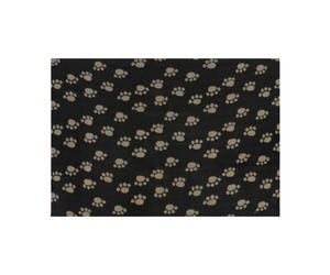 Petface Archie's Fleece Comforter Paw Print Blanket for Dog, Black