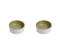 Petface Bone Ceramic Dog Bowl, 15 cm, Cream/Green (Pack of 2)
