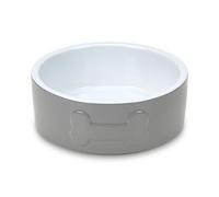 Petface Bone Ceramic Pet Bowl for Feeding and Watering, Suitable for Both Dogs and Cats, Grey/White, 15 cm (Pack of 1)