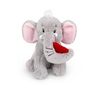 PetFace Buddies Indi Elephant With Heart Plush Dog Toy - Pet Toys - Grey
