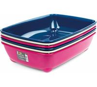 Petface Cat Litter Tray Blue/Grey/Pink - 42cm