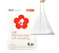 Petface Cat Litter Tray Drawstring Liners, 50 Large Liners, Fits Most Trays Up To L87 x W45 cm