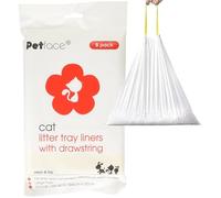 Petface Cat Litter Tray Drawstring Liners, 8 Large Liners (Pack of 1) | Fits Most Trays Up To L87 x W45 cm, Heavy-Duty, Odour-Free, Easy To Use, Hygienic & Convenient