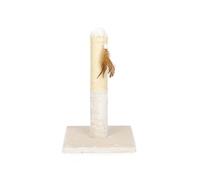 Petface Cat Scratch Post with Feather, Cream, 48.5 x 30 x 30 cm (Pack of 1)