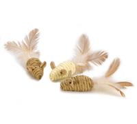 Petface Catkins Mini Mice Tails Cat Toy Set, 3-Piece Bundle (Pack of 1) | Sisal Mice with Feather Tails, Natural Catnip, Fun Playtime, Mental Stimulation, Quality Assurance