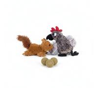 Petface Catnip Filled Plush Cat Toy Bundle - Includes Freddie Fox & Refillable Catnip Cockerel Cat Plush Toys