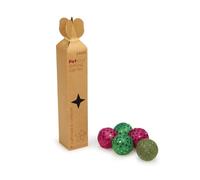 Petface Christmas Ball Toys For Cats, Includes Assortment of Glitter & Catnip Balls in Kraft Gift Box (Pack of 1)