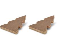 Petface Christmas Tree Cardboard Cat Scratcher with Catnip Sachet, Festive Scratch Pad for Claw Care & Play (Pack of 2)