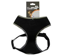 Petface Comfort Adjustable Dog Harness with Reflective Strips for Walking, Secure Clip Fastening, Easy Control, X-Small, Black (Pack of 1)