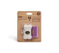 Petface Dog Poo Bags Compostable Purple 3 Pack of 20 Bags 17 x 36 cm With Bone Shaped Dispenser