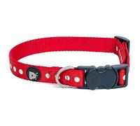 Petface Dots Print Nylon Dog Collar, X-Small, Red/White
