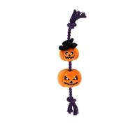 Petface Double Trouble Pumpkin Plush and Rope Dog Toy - One Size