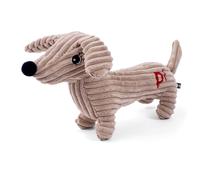 Petface Dougie Deli Cord Plush Puppy Dog Toy with Built-in Speaker - Lightweight & Soft Training Aid (21010)