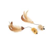 Petface Feather Tail Mice Plush Cat Toy, 2 Toys (Pack of 1) | Filled with Natural Catnip, Interactive Design, Safe for Indoor & Outdoor Play