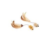Petface Feather Tail Mice Plush Cat Toy, Filled with Natural Catnip, S