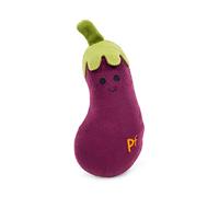 Petface Foodie Faces Aubergine Plush Dog Toy (Pack of 1) | Bright Character Design, Built-In Squeaker, Durable Materials, Fun for Playtime