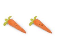 Petface Foodie Faces Fluffy Carrot Dog Toy (Pack of 2)