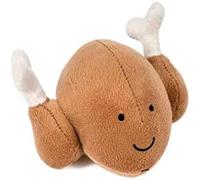Petface Foodie Faces Roast Chicken Plush Dog Toy (Pack of 1) | Plush Toy with Built-In Squeaker, Cute Design, Durable for Light Chewers