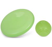 Petface Glow In The Dark Frisbee & Ball Dog Toy Bundle