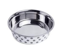 Petface Grey And White Spots Deli Dog Bowl, 14 Cm