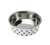 Petface Deli Dog Bowl Grey and White Spots - 21 cm