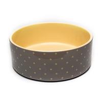 Petface Grey Dots Ceramic Dog Bowl, 13 cm (Pack of 1) | Microwave & Dishwasher Safe, Lightweight Design, Stylish Grey Dots, for Small to Medium Dogs & Cats