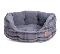 Petface Grey Tweed Oval Dog Bed, Small