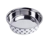 Petface Grey and White Spots Deli Dog Bowl, 14 cm