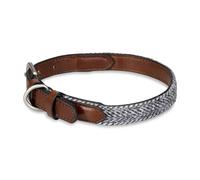 Petface Herringbone Leather Dog Collar - Medium - 35-43cm