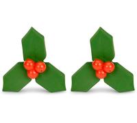 Petface Holly Latex Christmas Dog Toy with Built-In Squeaker (Pack of 2)