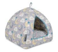 Petface (Little Petface) Igloo Kitten Bed, Grey Cloud and Moon Print