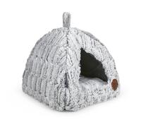 Petface Luxury Bamboo Plush Cat Igloo Bed, Cosy Pet Hideaway for Cats