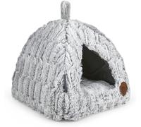 Petface Luxury Bamboo Plush Cat Igloo Bed, Cosy Pet Hideaway for Cats and Kitte