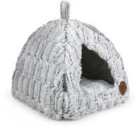 Petface Luxury Bamboo Plush Cat Igloo Bed, Cosy Pet Hideaway for Cats and Kitten