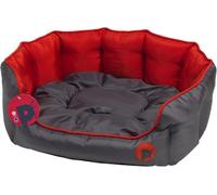 Petface Luxury Oval Oxford Dog Bed with Removeable Cushion, Machine Washable, Red, Large (Pack of 1)