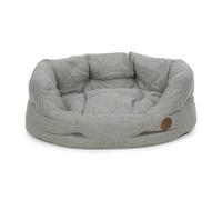 Petface Meadow Weave Oval Dog Bed, Machine Washable, Large (Pack of 1) | Soft Plush Material, Reversible Cushion, Non-Slip Base, 76 x 68 x 43 cm