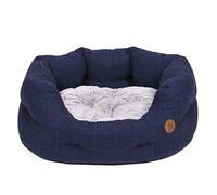 Petface Midnight Tweed Oval Dog Bed with Reversible Cushion, Machine Washable, Medium (Pack of 1)