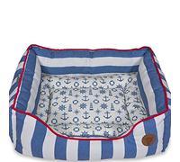 Petface Nautical Stripe Square Dog Bed, Small