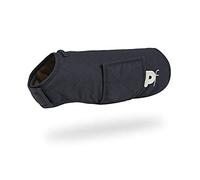 Petface Quilted Dog Coat, Small (35cm), Navy, Brown