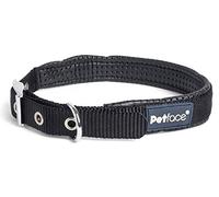 Petface Padded Nylon Dog Black Collar - Medium