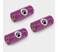 Petface Dog Waste Poo Bags Unscented Purple 3 Rolls of 20 Bags 22 x 30 cm Compostable
